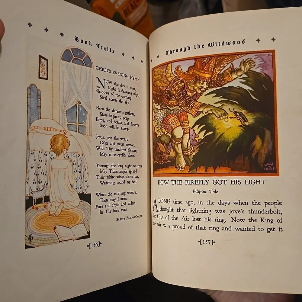 VTG 1946 Book Trails Through The‎ Wildwood Child Development Red Embossed HC USA